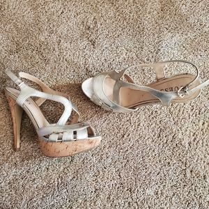 GUESS gold stiletto shoes
